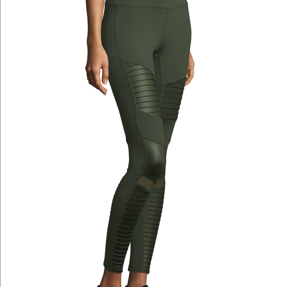 ALO Yoga Green High-Waisted Moto Leggings